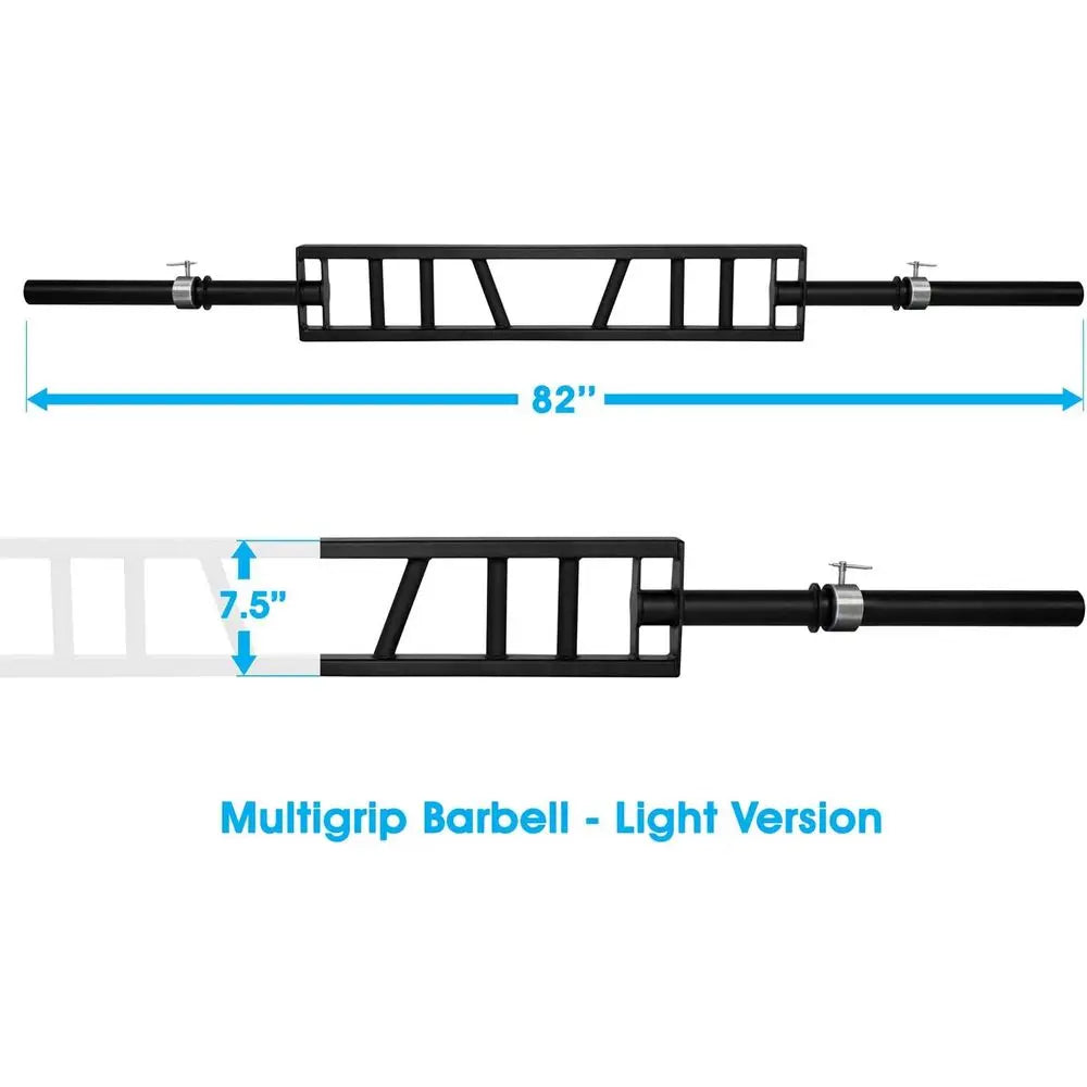 Adjustable Multi Grip Bar With Cable Attachment For Home Gym Workouts