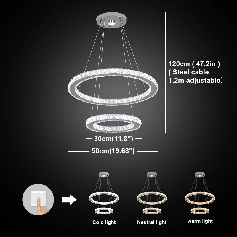 GreeLustr Modern Crystal Chandelier Dining Room Pendant Light