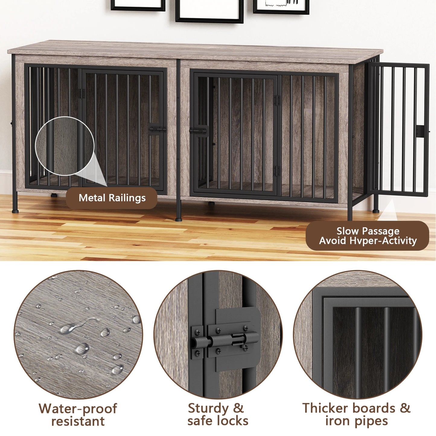 Heavy Duty Dog Crate Furniture Kennel Table TV Stand