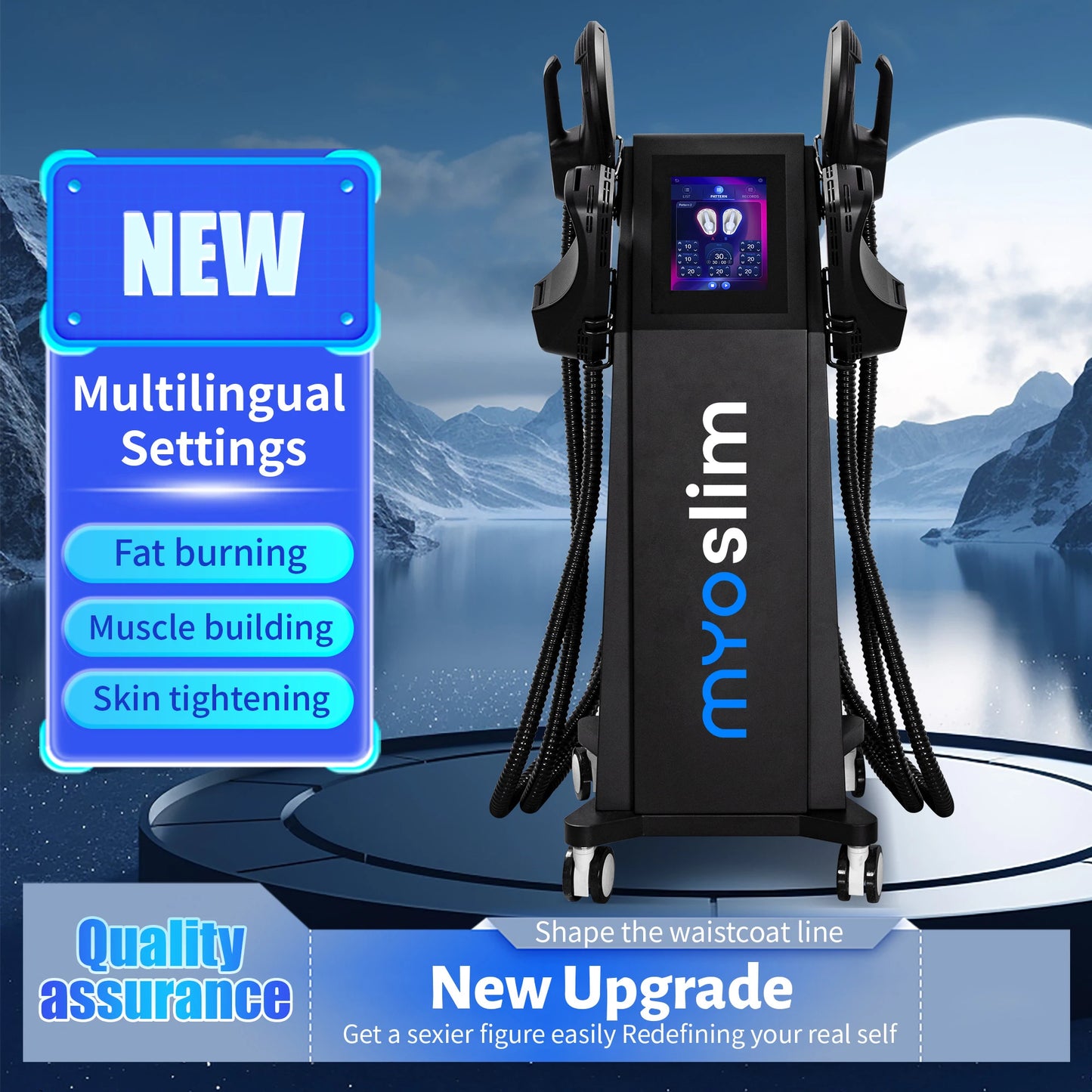 Newest Portable DLS-MYOSlim RF Power 6500W Weight Loss fitness Stimulating Fat Removal Body fitness Machine.