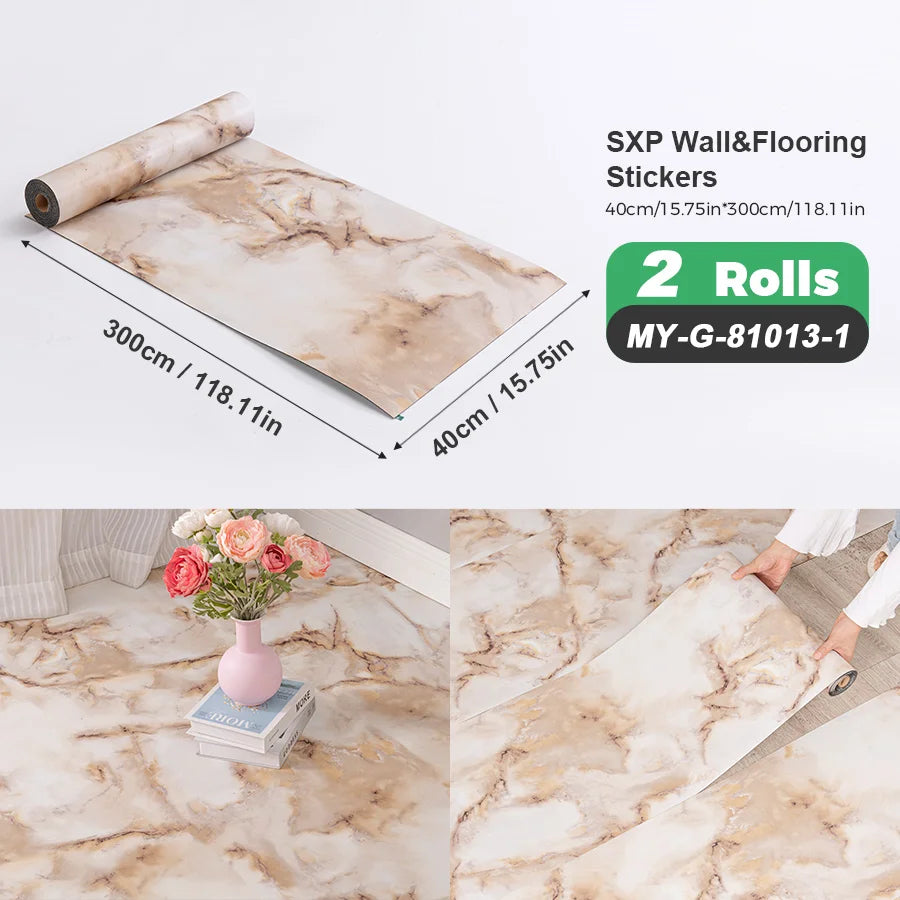 Self Adhesive Wall Floor Sticker Peel And Stick Wood Grain Marble Design