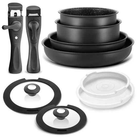 XMSJ Induction Cookware Set 10 Pieces Nonstick Pots And Pans
