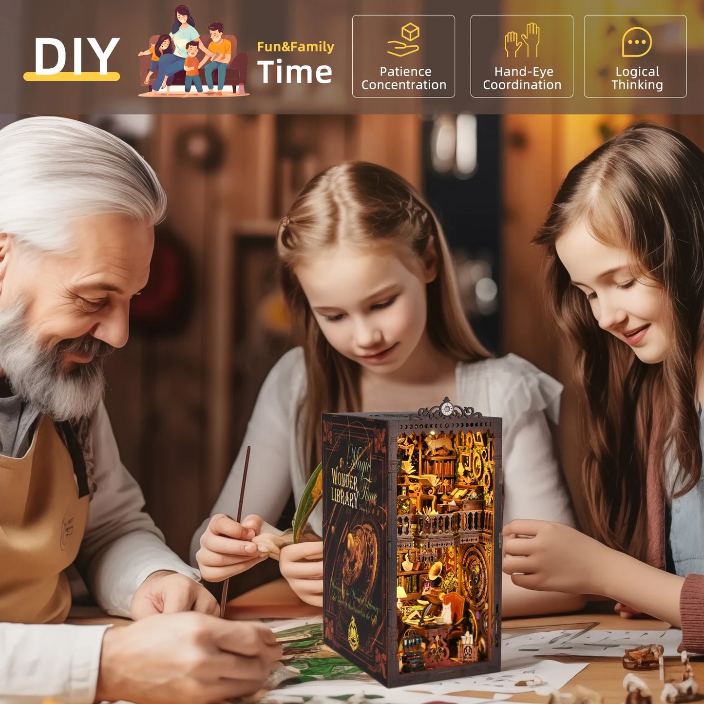 ASLOWSNAIL Book Nook Kit The Time Book Club Puzzle
