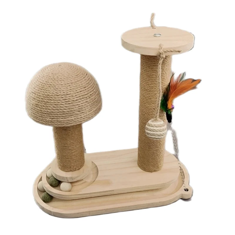 CZBNYX Three Tier Interactive Cat Scratching Post Tower With Jute Ball Track