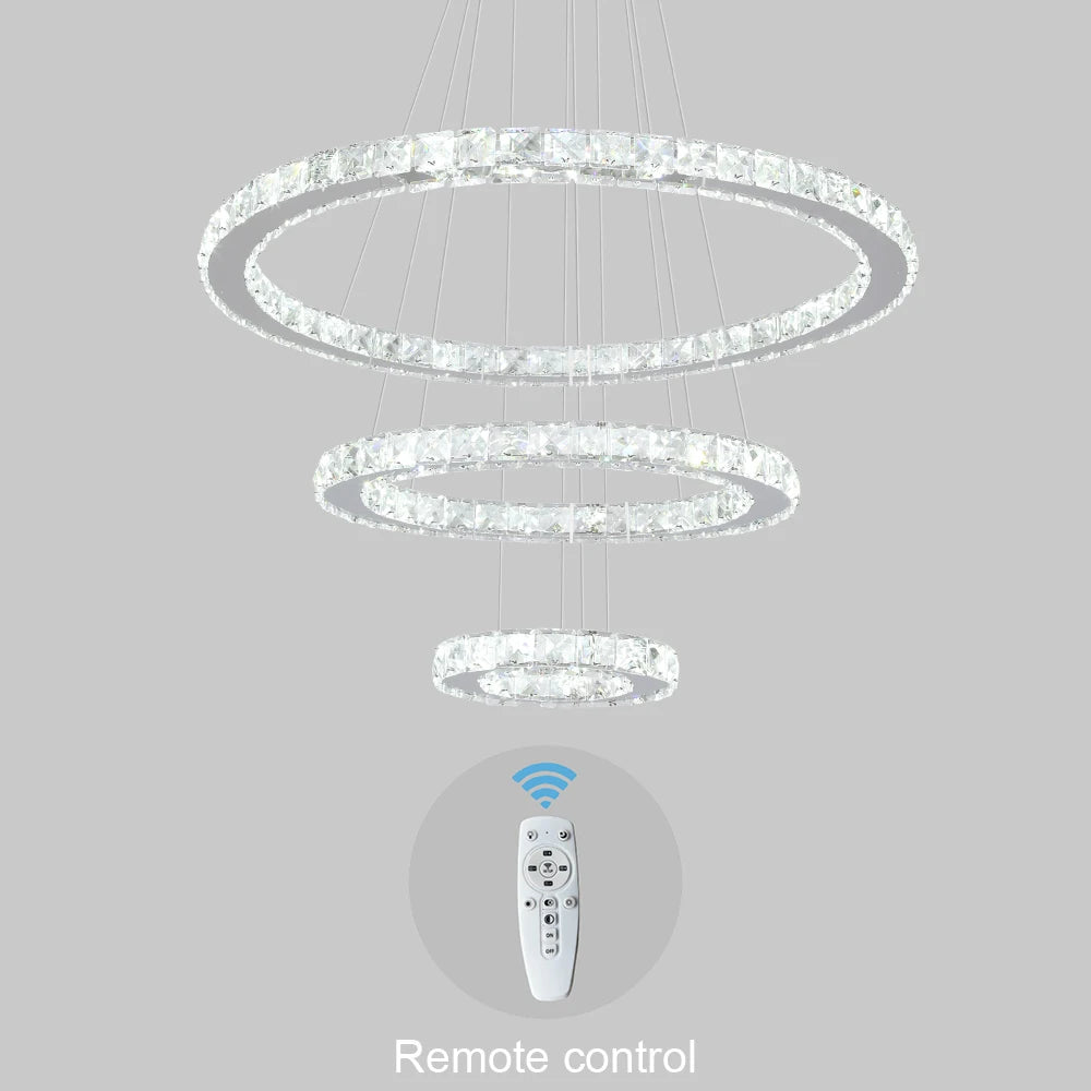 VETRULUS Modern K9 Crystal Pendant Light Led Chandelier