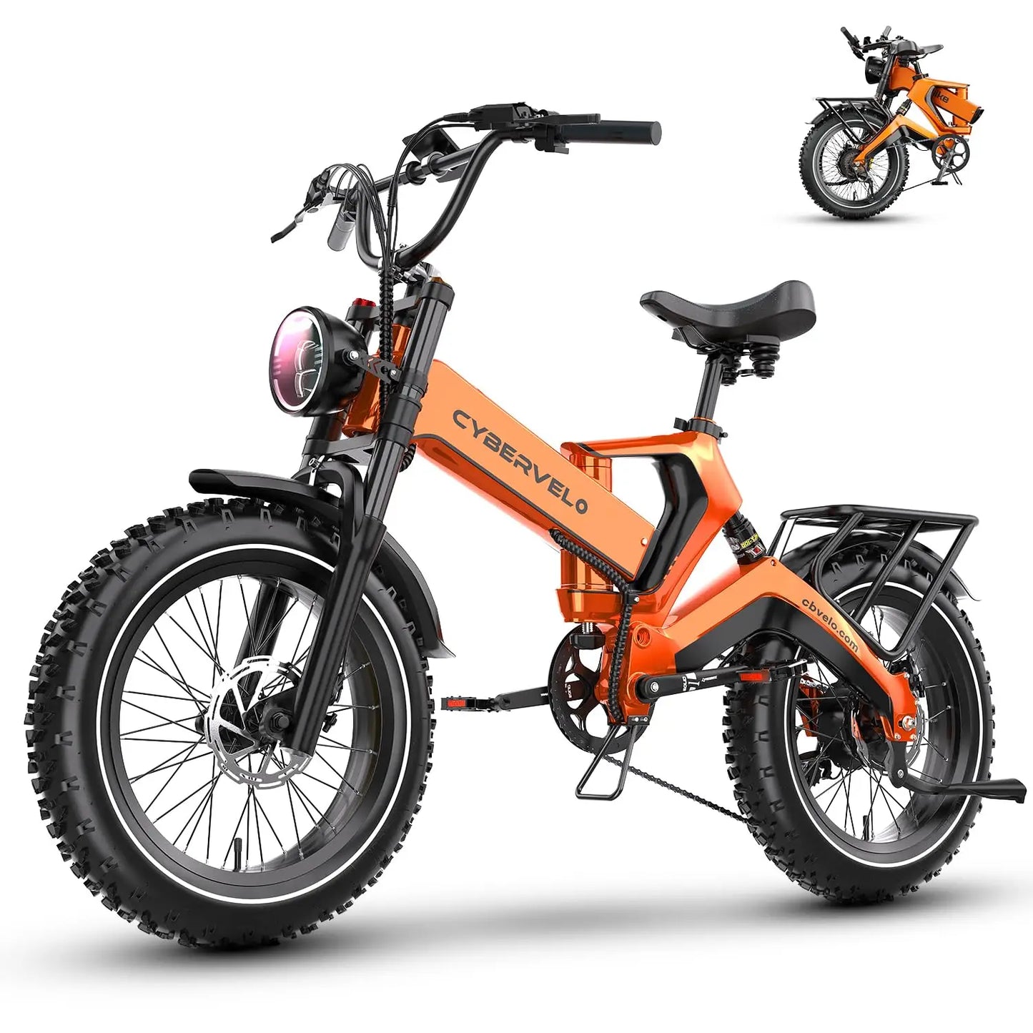 CYBERVELO Fat Tire 2000W Foldable E Bike Removable 48V EK6