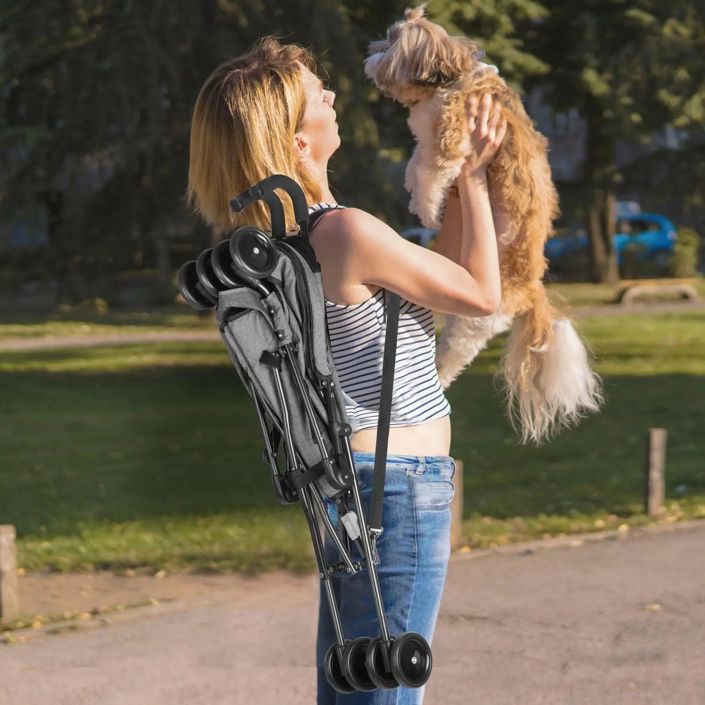 Travel Portable Dog Stroller Up To 33 Lbs For Pets