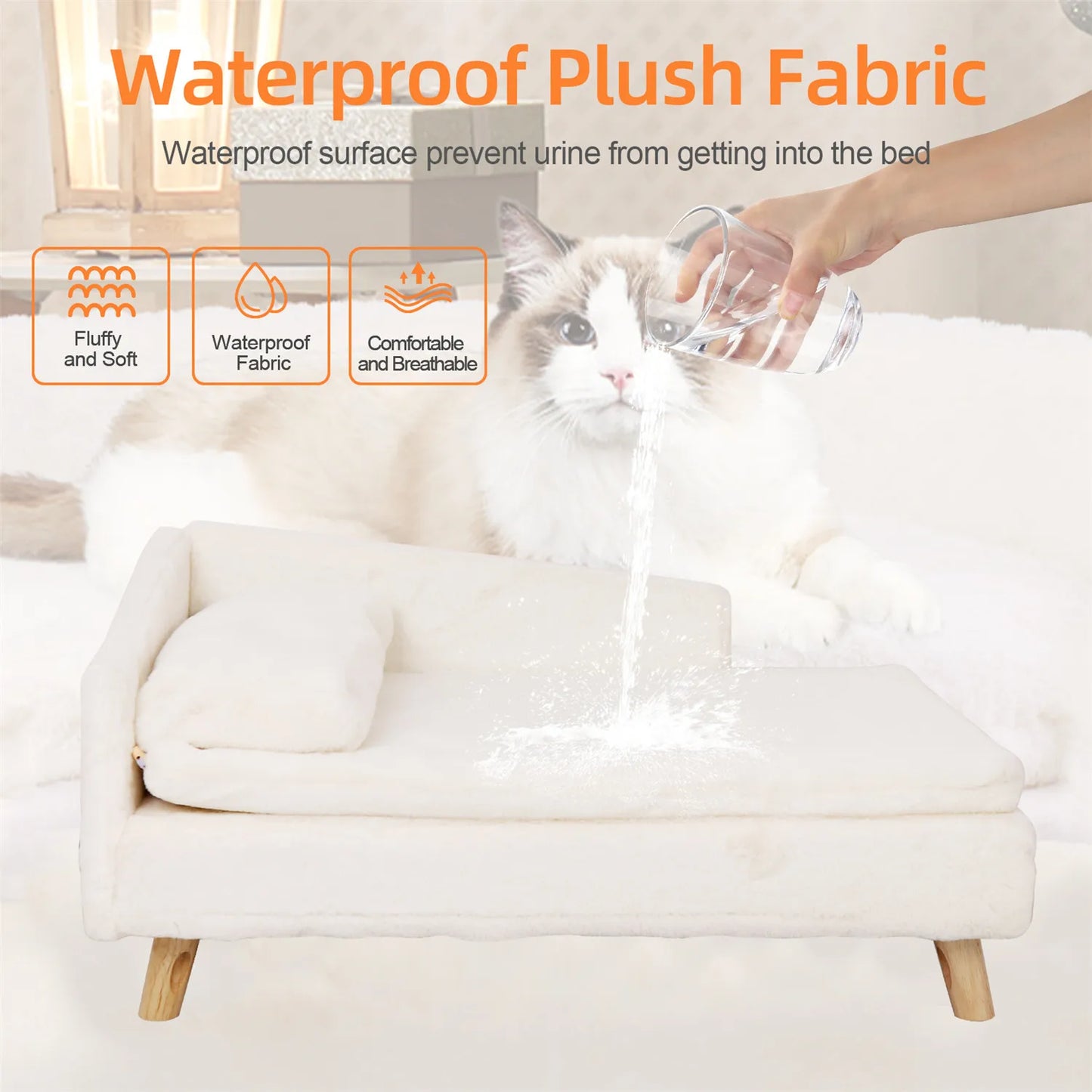 BINGOPAW Waterproof Raised Pet Sofa Bed for Dogs and Cats