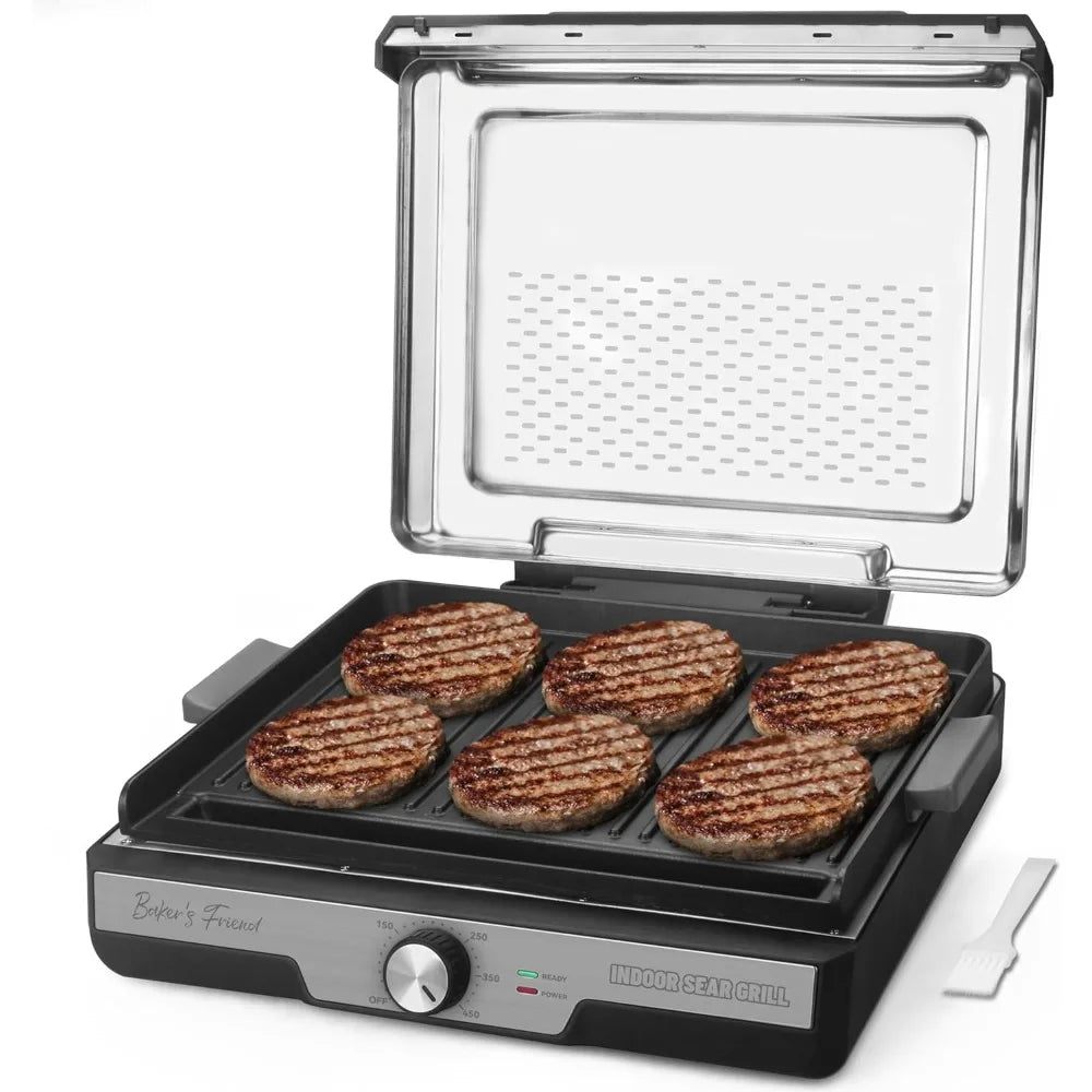 Baker's Friend Smokeless Indoor Electric Grill With Removable Plates