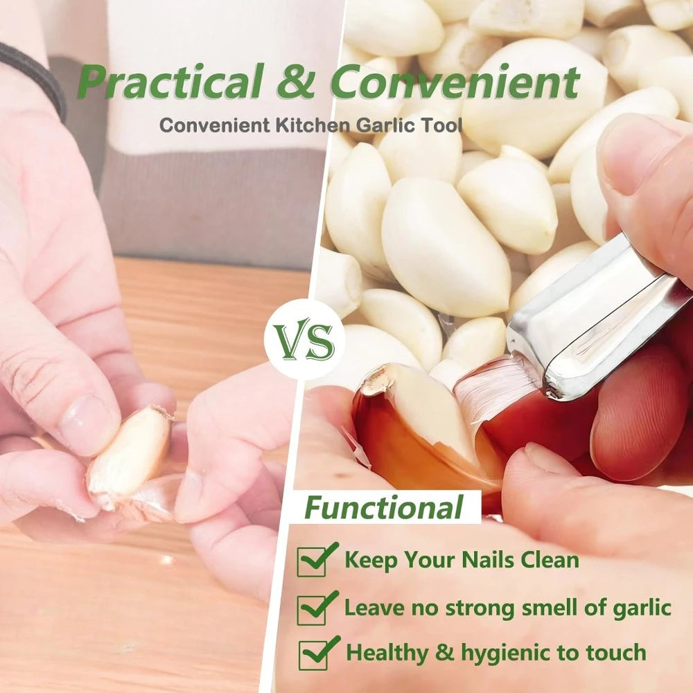 Stainless Steel Garlic Peelers 3 Pack For Easy Skin Removal