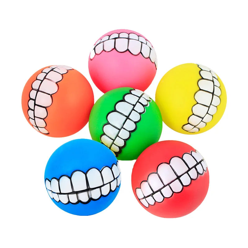 Pawstrip Rubber Squeaky Dog Toy Ball Bite Resistant