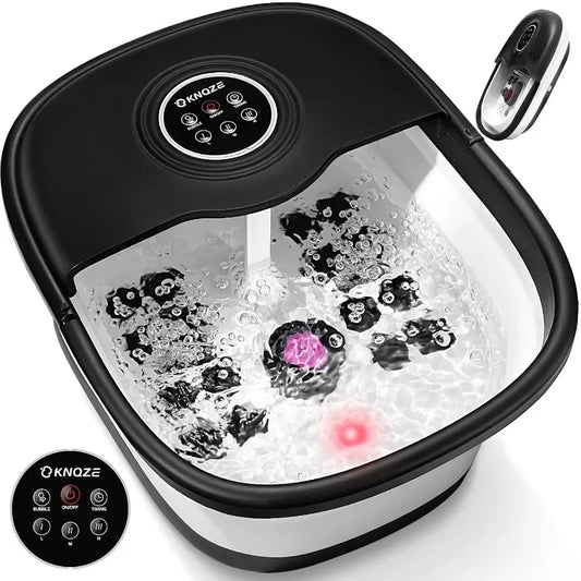 TLXTE All In One Collapsible Foot Spa With Heat Bubbles And Massage Rollers