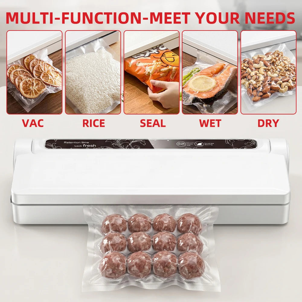 Digital Vacuum Sealer Machine 95KPa Suction Dry And Wet Food With 20 Bags