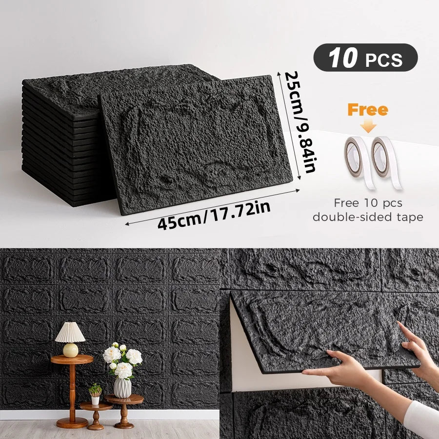CHEE LYEE 3D Self-Adhesive Stone Wall Panels for Indoor Decor