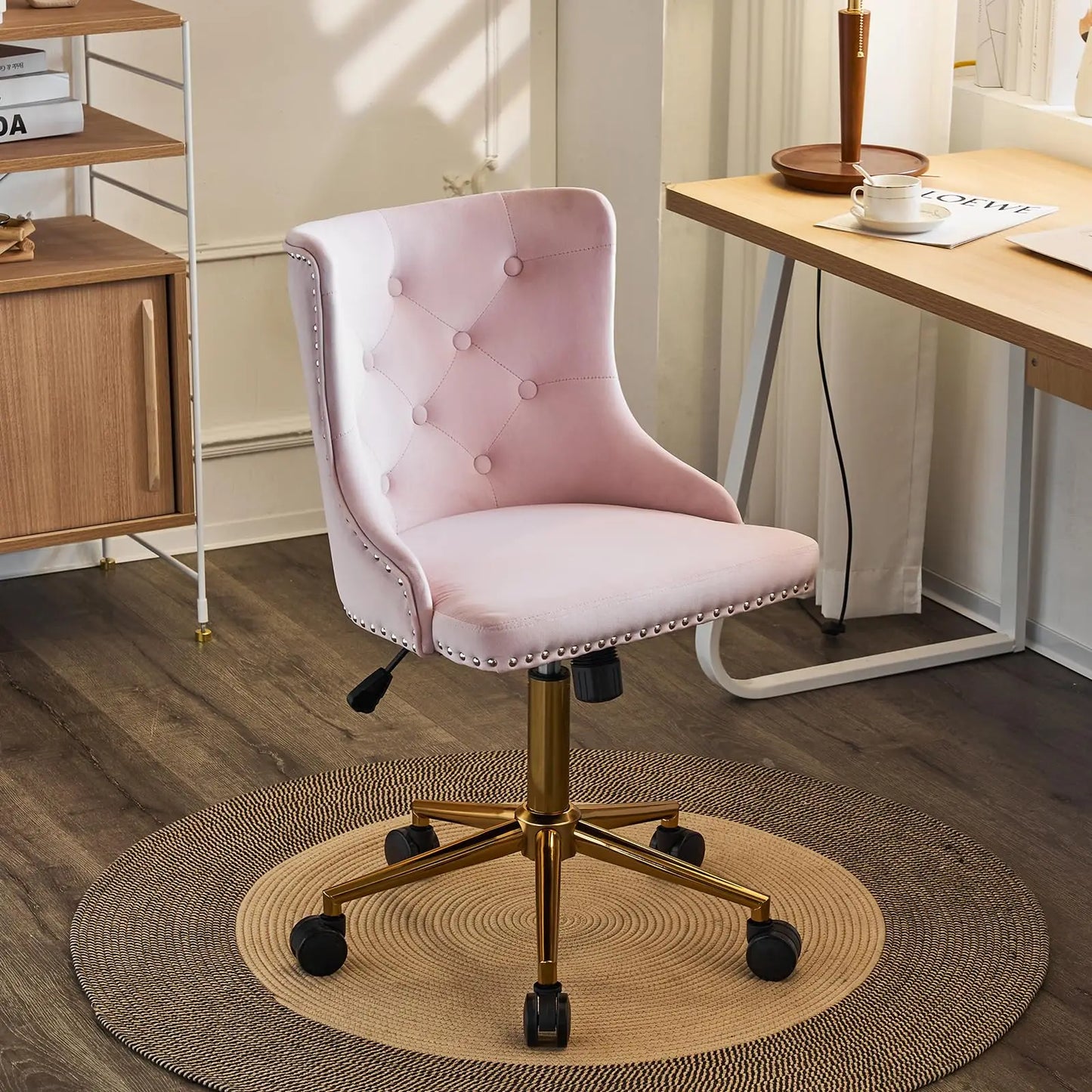 VINGLI Velvet Office Desk Chair Armless Vanity