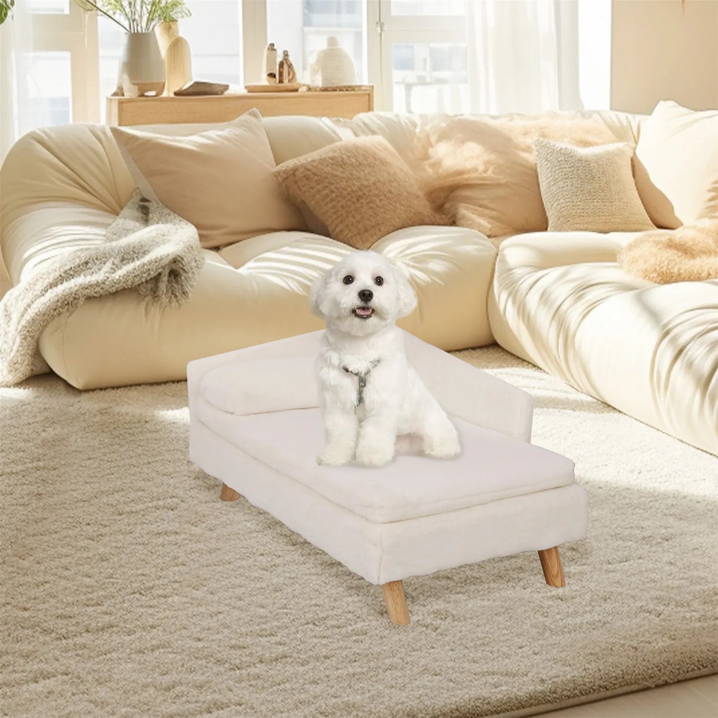 BINGOPAW Elevated Nordic Pet Bed With Cozy Pad Waterproof