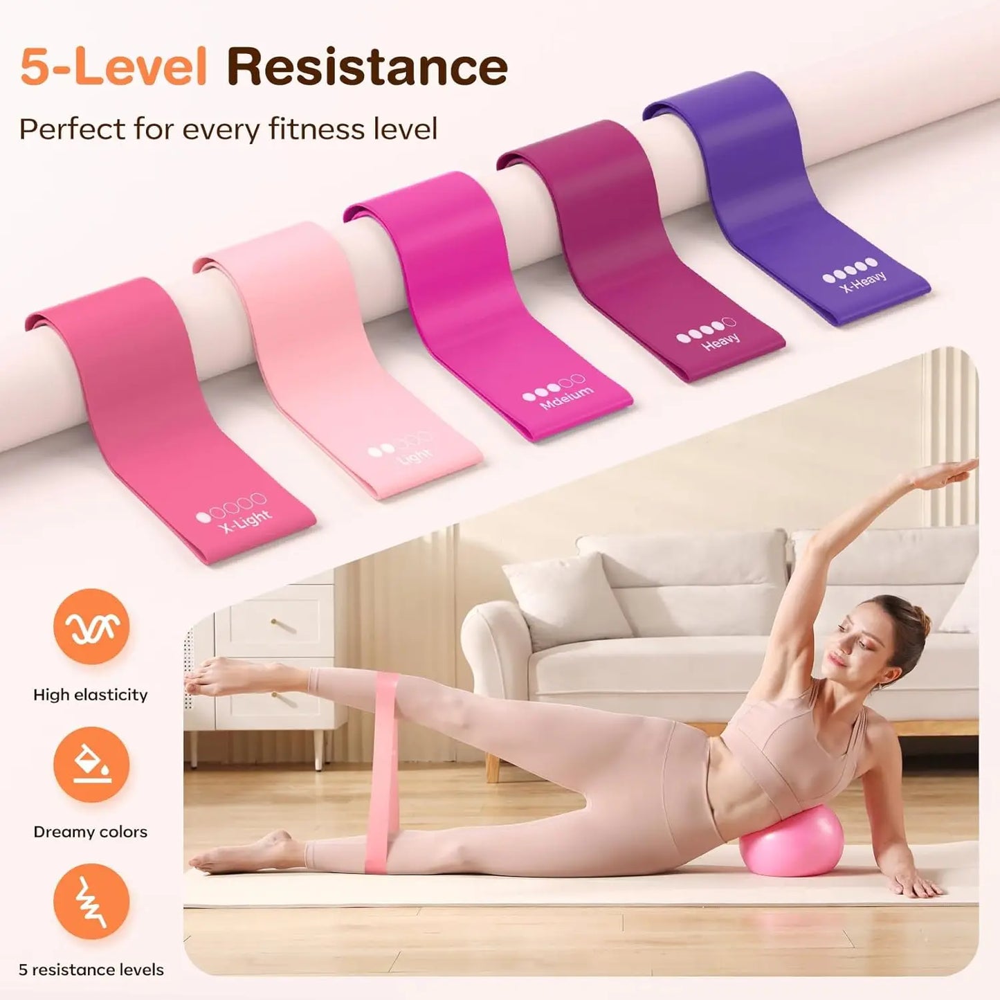 Home Pilates Kit for Women with Ring Ball and Bands