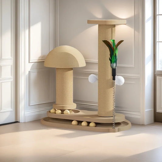 CZBNYX Three Tier Interactive Cat Scratching Post Tower With Jute Ball Track