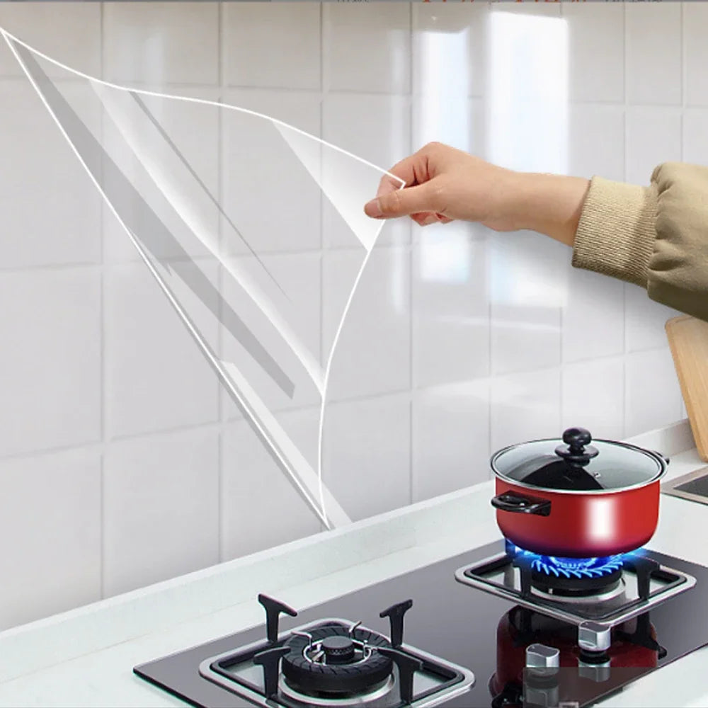 Oil Proof Kitchen Wall Stickers Self Adhesive Protective Wallpaper PVC