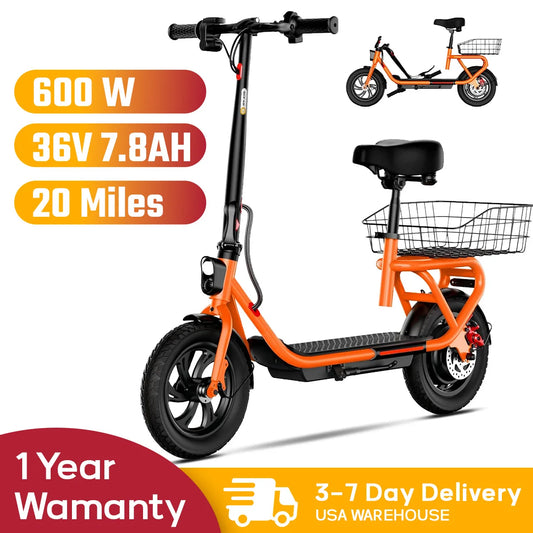 C10 600W Electric Bicycle Folding With Seat And Brakes