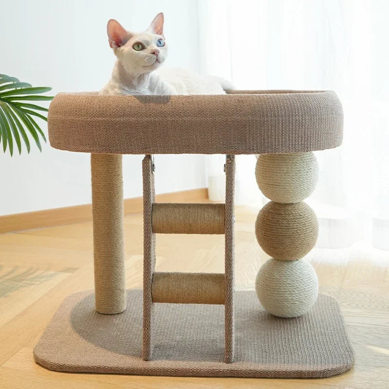 All In One Cat Tree With Sisal Scratching Post Ladder