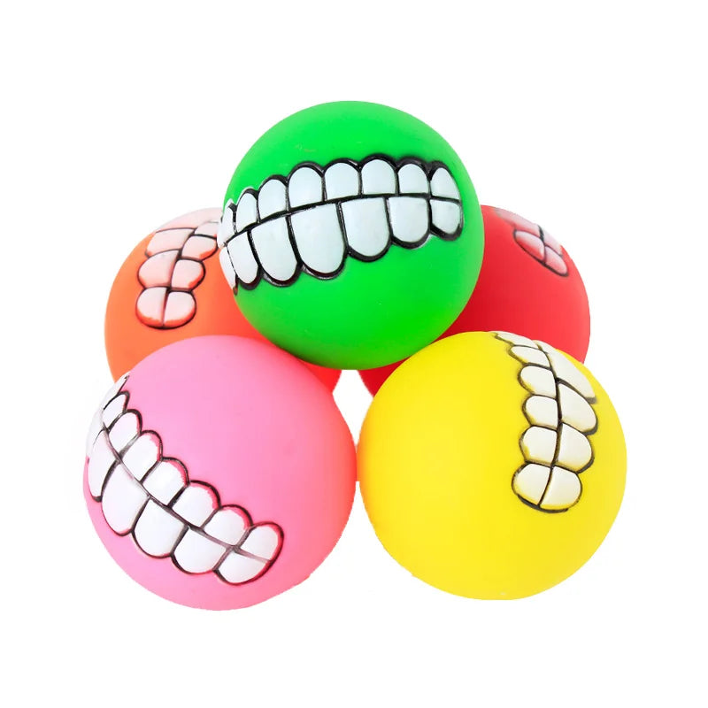 Pawstrip Rubber Squeaky Dog Toy Ball Bite Resistant