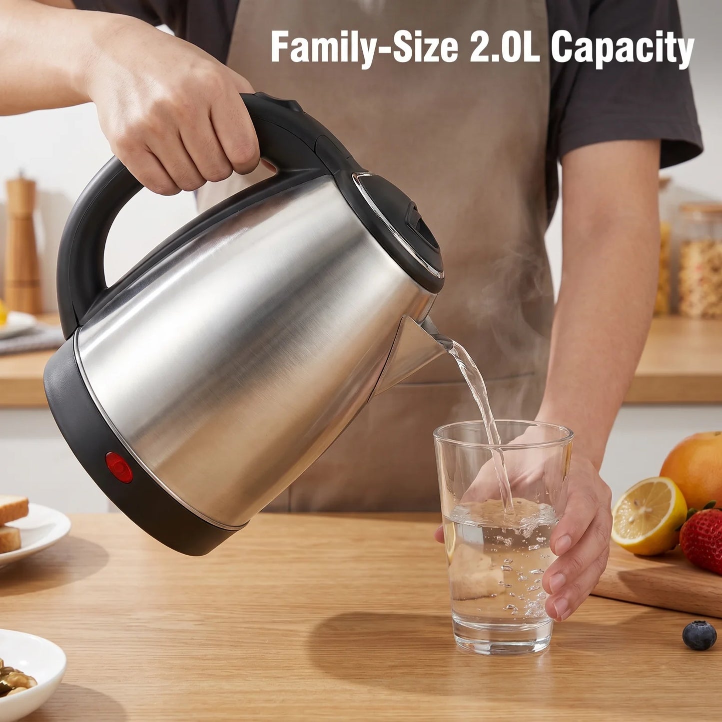 Stainless Steel Electric Kettle Auto Shut Off 360 Degree Base