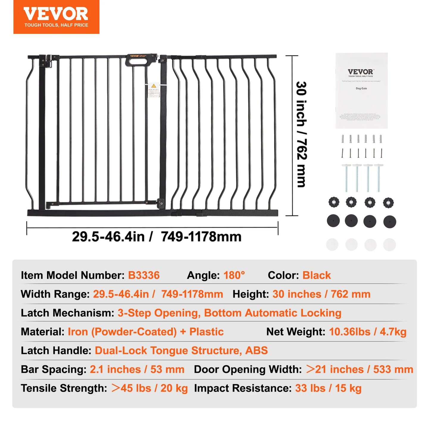 SucceBuy Baby Gate Pressure Mount Walk Through For Home Doorways