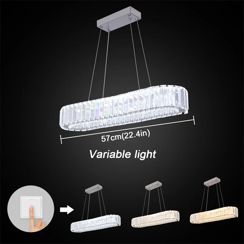 GreeLustr Modern Crystal Chandelier Dining Room Pendant Light