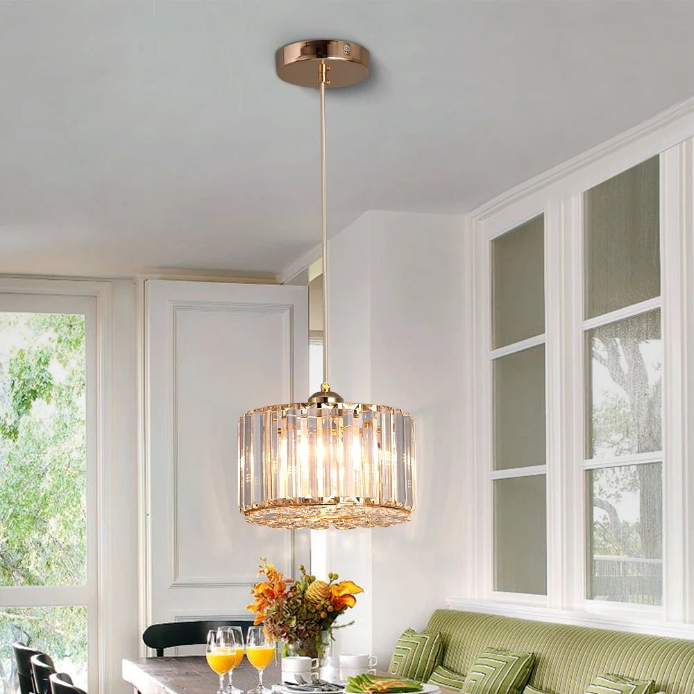 GreeLustr LED Modern Pendant Light Crystal Chandelier Ceiling Lamp
