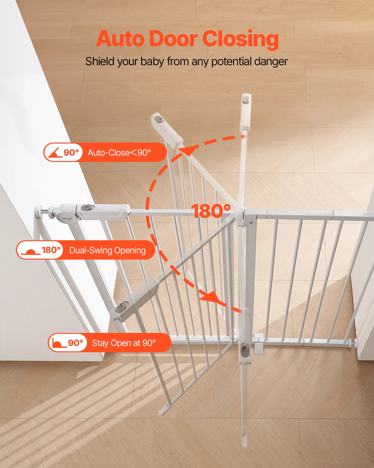 SucceBuy Baby Gate Pressure Mount Walk Through For Home Doorways