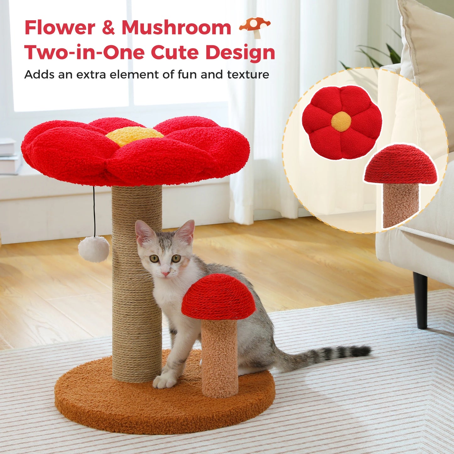 PAWZ Road Double Tier Cat Scratching Post With Flower Bed