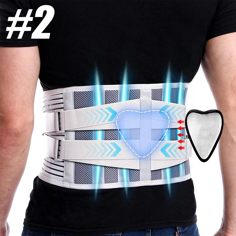 Lumbar Back Brace With 6 Stays Breathable Orthopedic Support Pain Relief