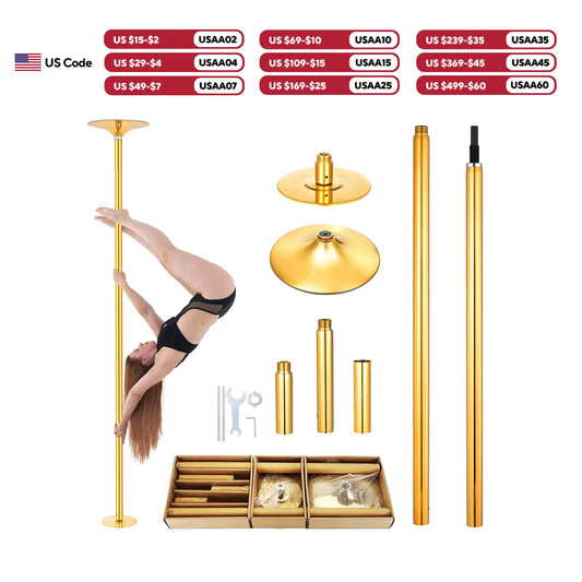 Adjustable Dance Pole Spinning Static Mode Heavy Duty Steel