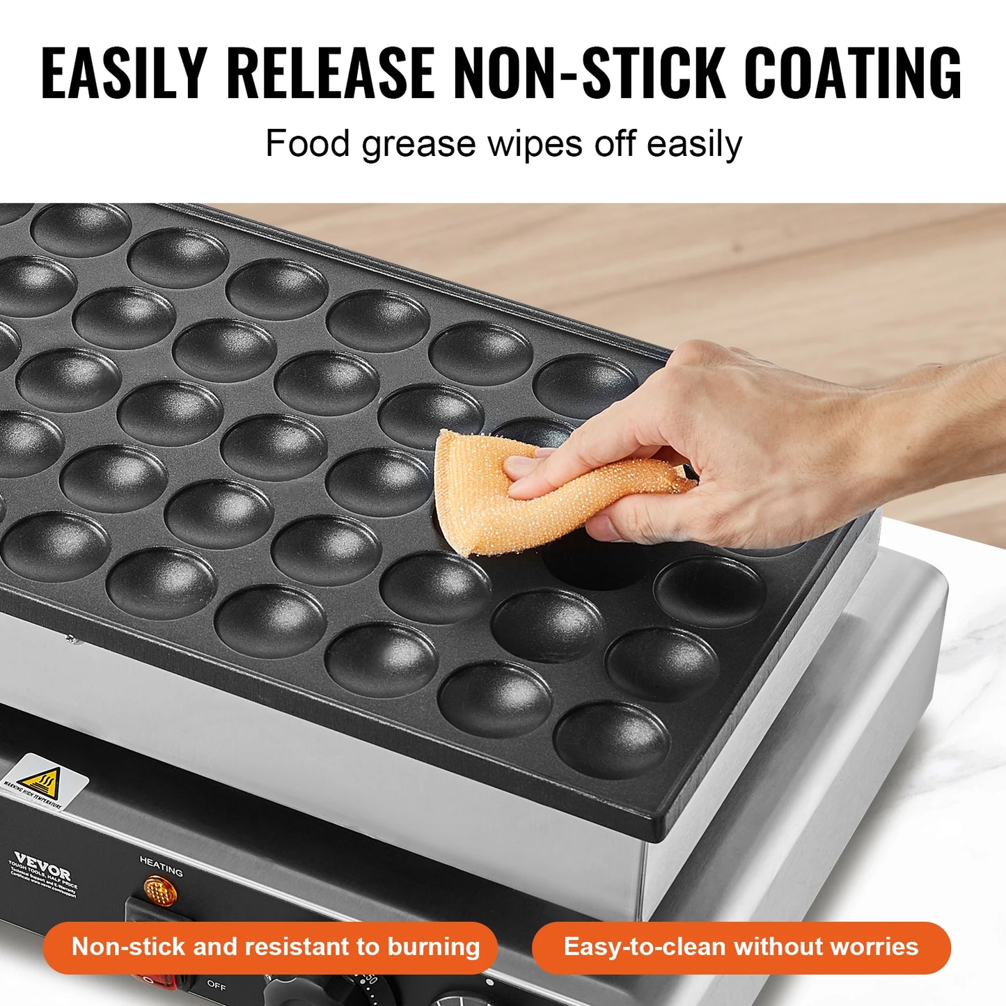 SucceBuy Mini Dutch Pancake Maker Waffle Baker Nonstick Commercial