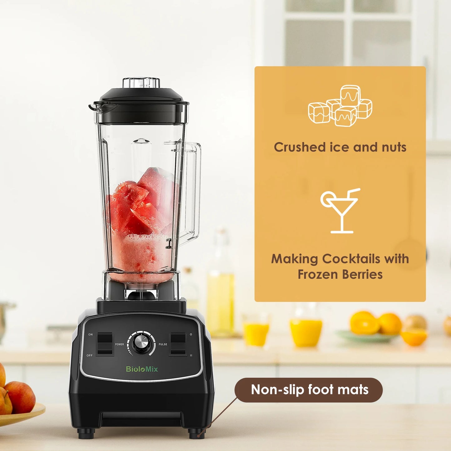 Biolomix 3HP 2200W BPA Free Heavy Duty Blender Mixer Juicer