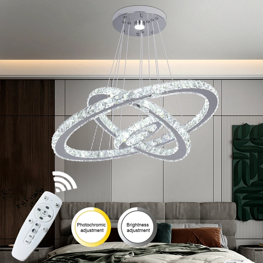 VETRULUS Modern K9 Crystal Pendant Light Led Chandelier