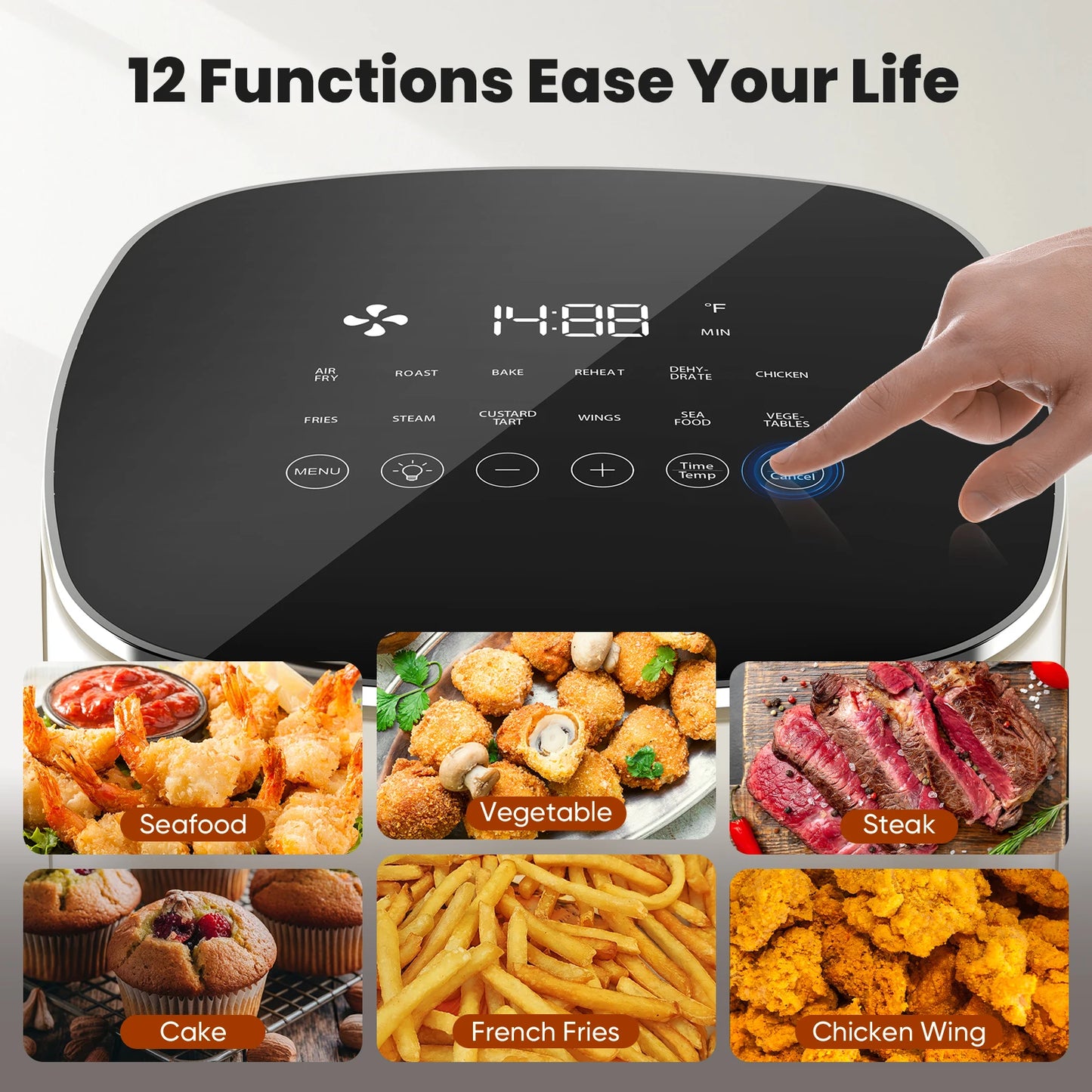 Electric Air Fryer With Window 12 In 1 Versatile Kitchen
