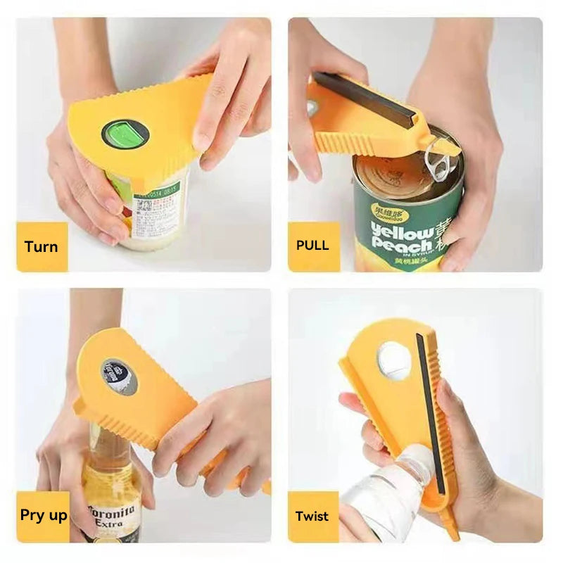 Multifunctional Can Opener Bottle Opener Jar Opener Stainless Steel