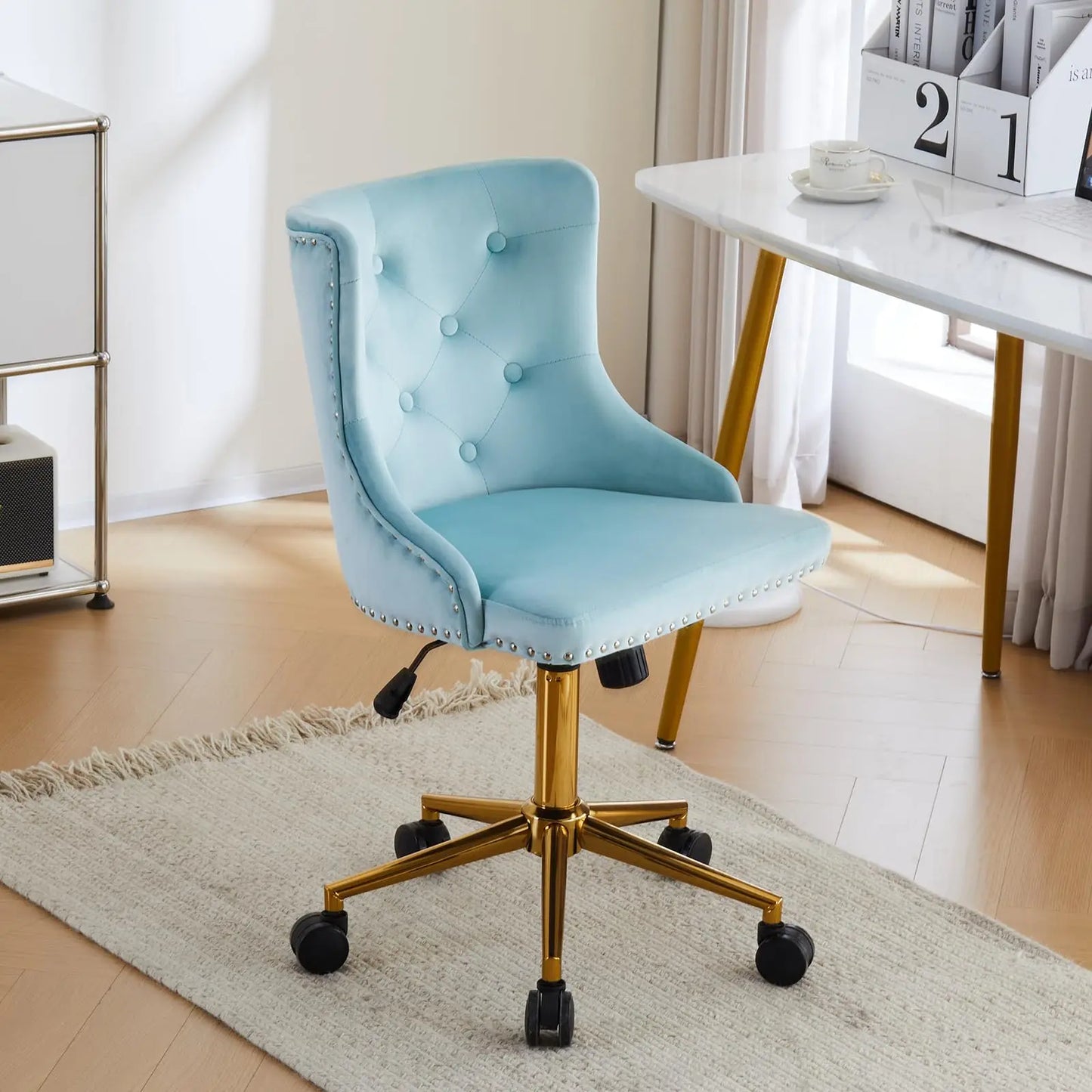 VINGLI Velvet Office Desk Chair Armless Vanity