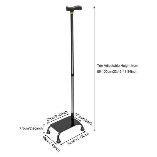 Safe Pedal Stair Lift Aid 4 Leg Walking Cane For Elderly