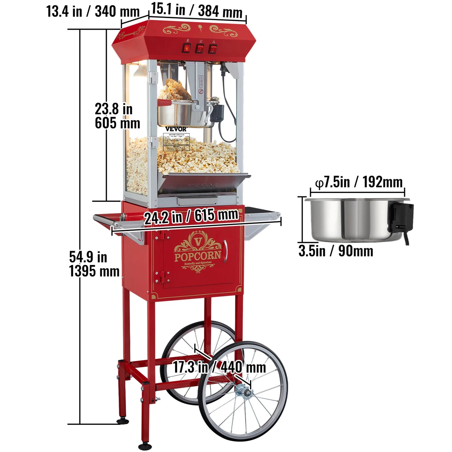 SucceBuy Electric Popcorn Maker Commercial Popper For Restaurants