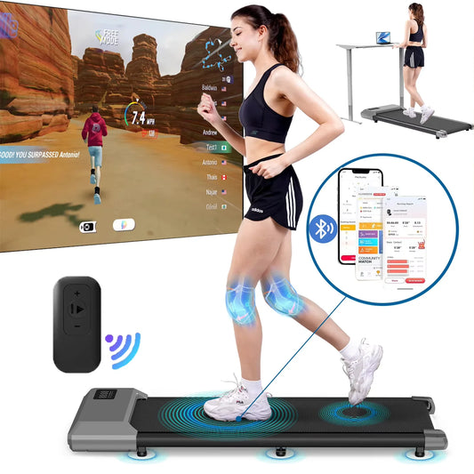 2 In 1 Walking Pad Mini Treadmill Under Desk For Home Office LCD Screen 250 Lbs