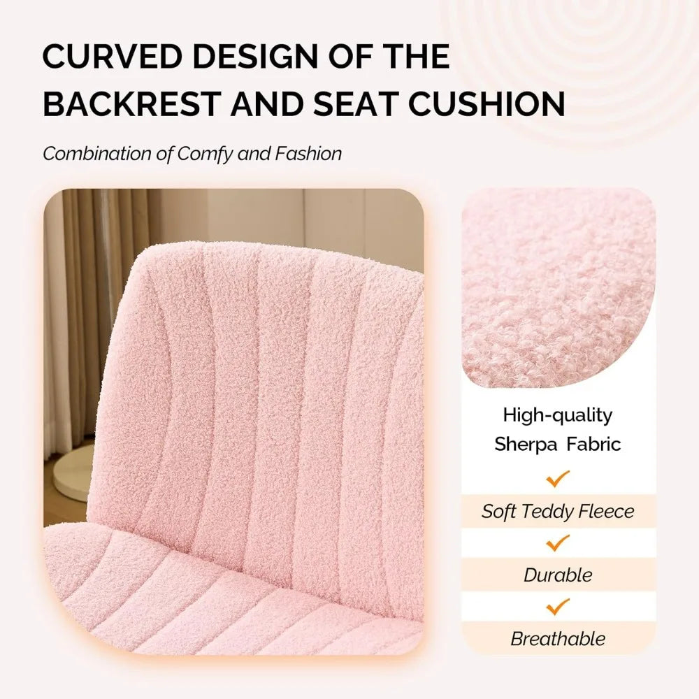 VINGLI Boucle Criss Cross Dual Use Armless Vanity Office Chair