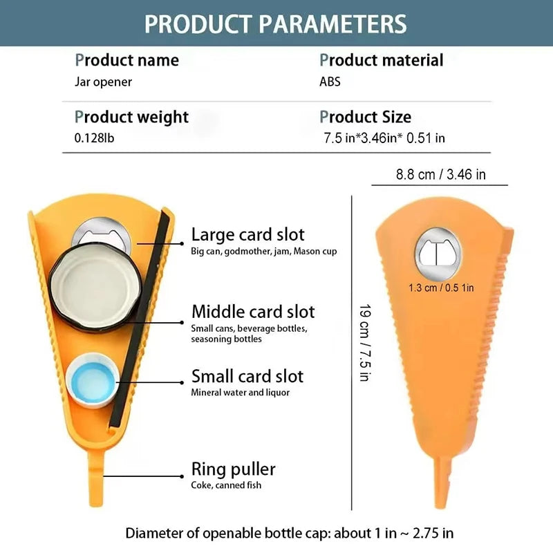 Multifunctional Can Opener Bottle Opener Jar Opener Stainless Steel