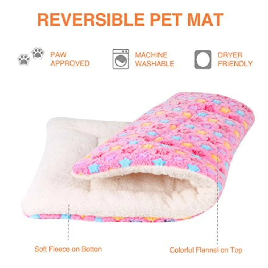 Ultra Soft Pet Bed Crate Pad With Star Print Fleece