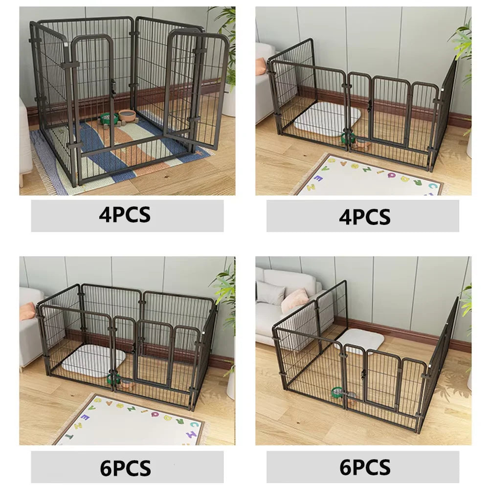 6 Panel Foldable Dog Fence Playpen Heavy Duty Pet Kennel