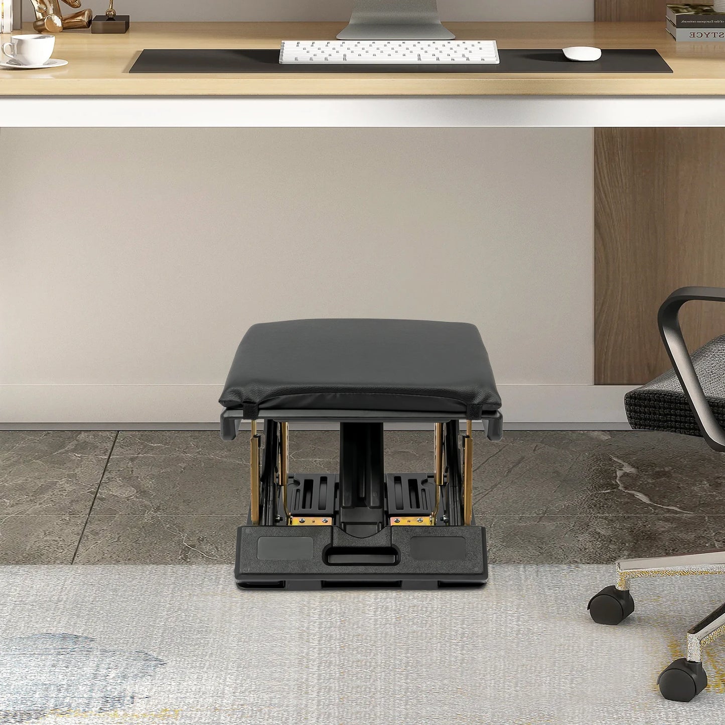 Bymaocar Ergonomic Foldable Footrest Adjustable With Four Height Levels