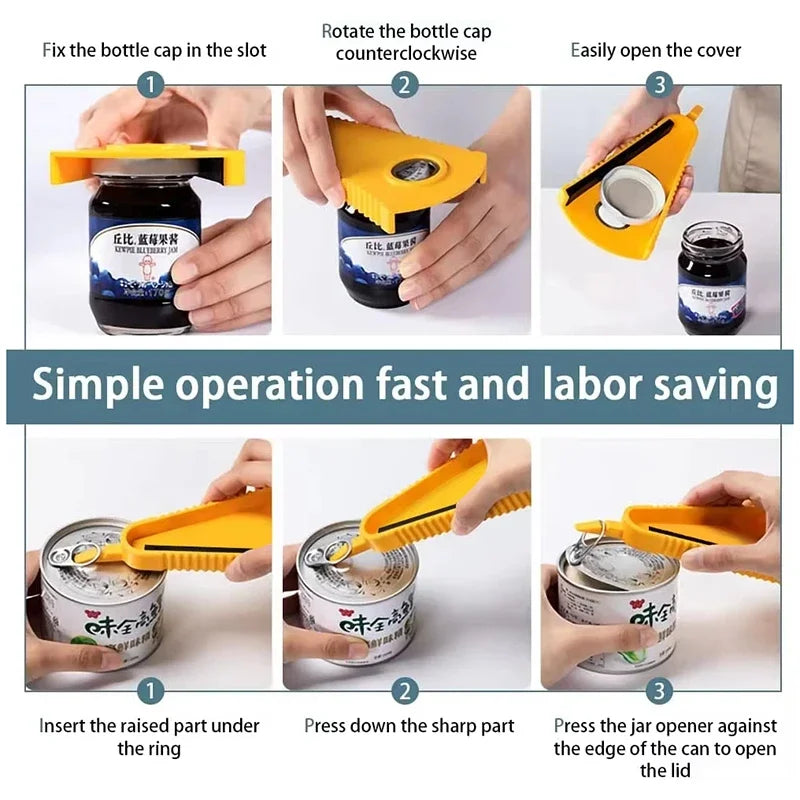 Multifunctional Can Opener Bottle Opener Jar Opener Stainless Steel