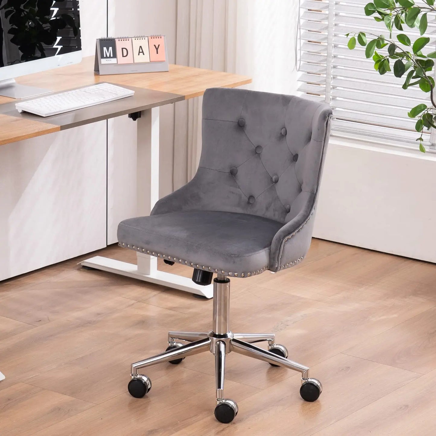 VINGLI Velvet Office Desk Chair Armless Vanity